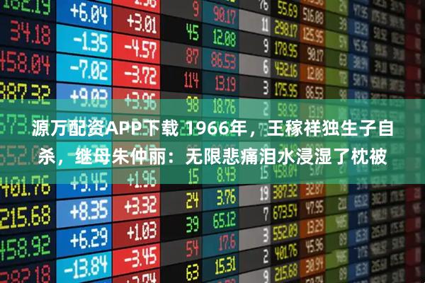 源万配资APP下载 1966年，王稼祥独生子自杀，继母朱仲丽：无限悲痛泪水浸湿了枕被